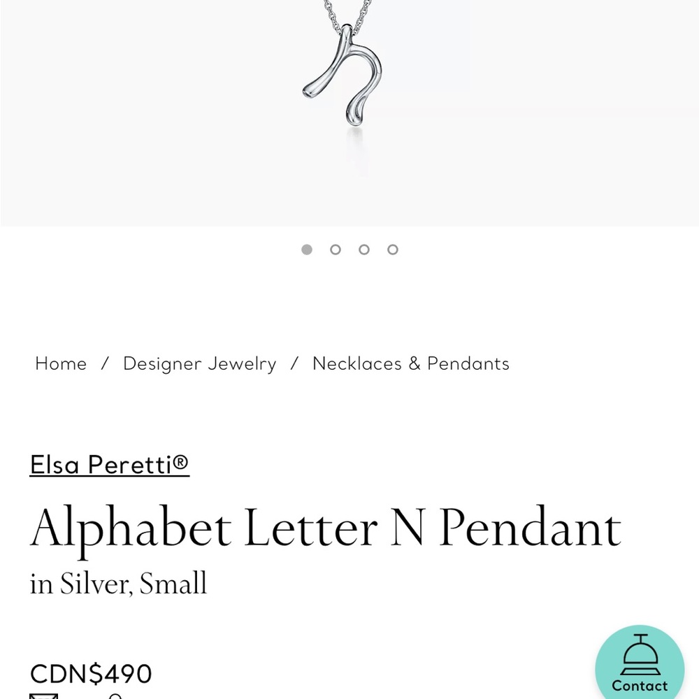 Tiffany&co letter n pendant